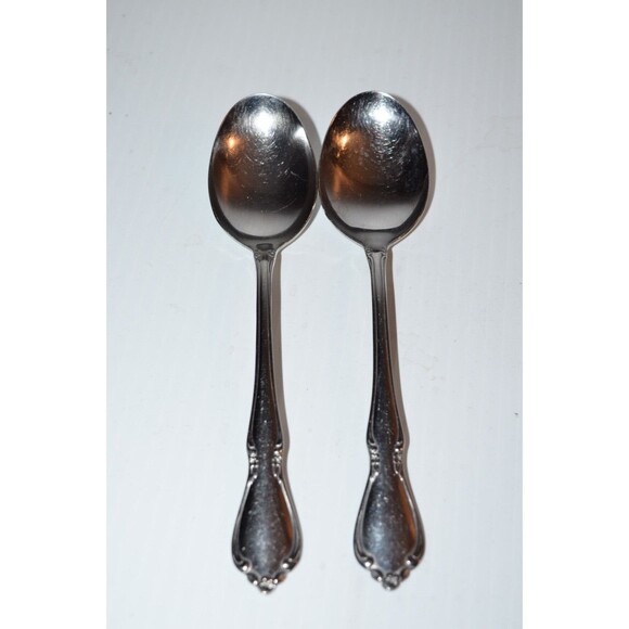 Oneida Deluxe Chateau 2 pc Soup Spoons 6 7/8" replacements - Picture 2 of 8